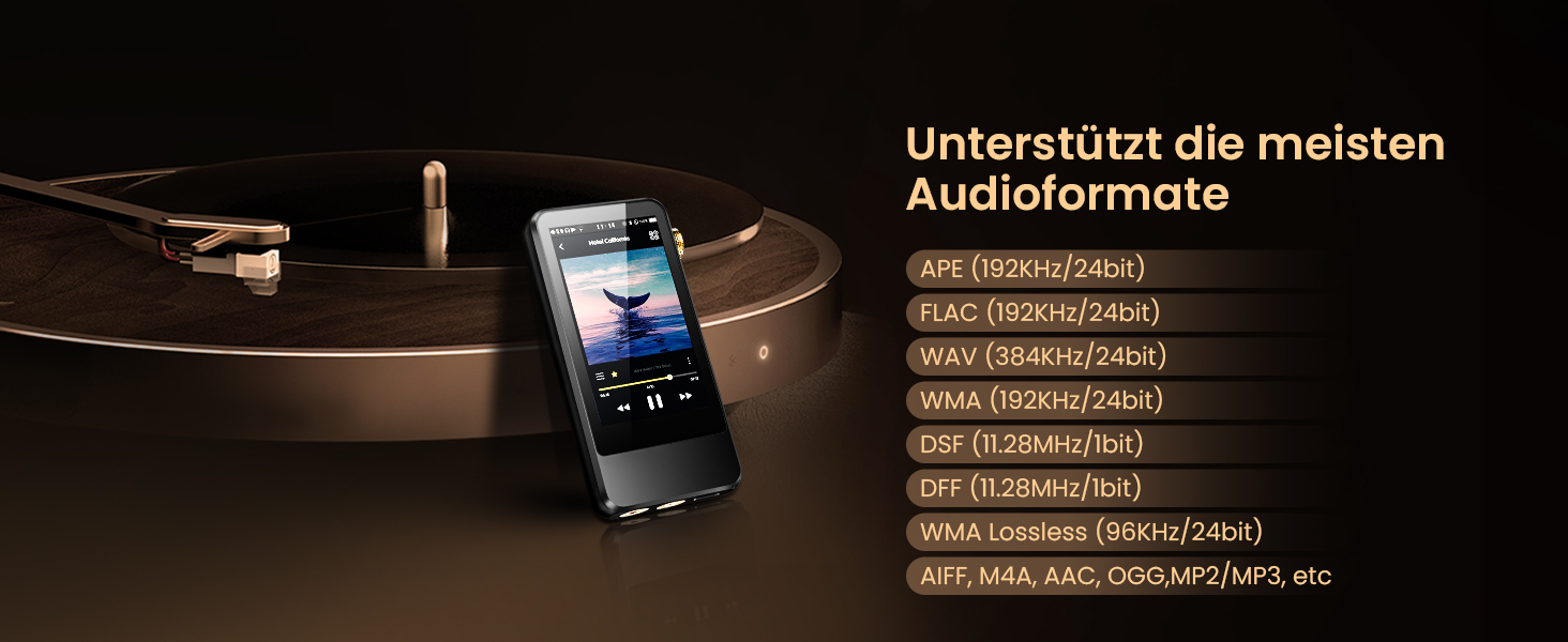 Hi-Res MP3 плеєр HIFI WALKER H20 Pro з Bluetooth, 64GB, Dual ESS DAC, 4.4мм збалансований вихід, 3.2