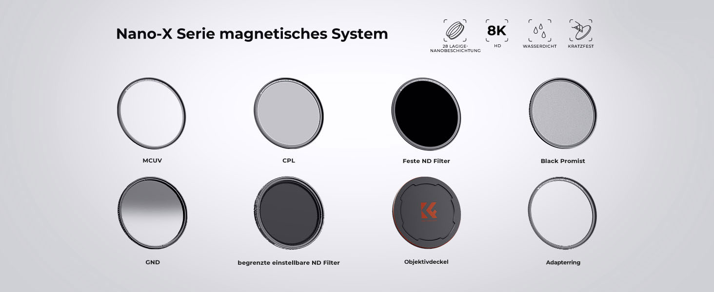 Поляризаційний фільтр K&F Concept Nano X-Serie 52mm з магнітним кільцем, 28-шарів покриття