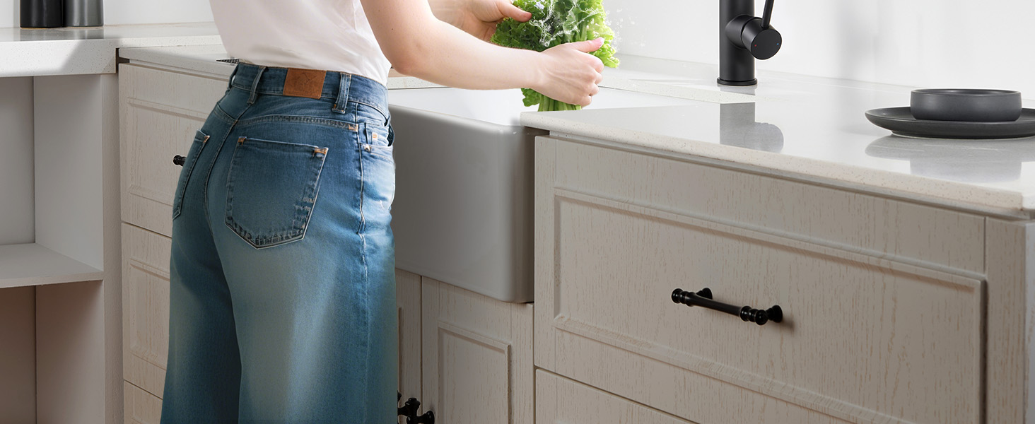 Кран кухонний CECIPA з 3 режимами, висувний, поворотний 360°, з високим виливом, з нержавіючої сталі, чорний