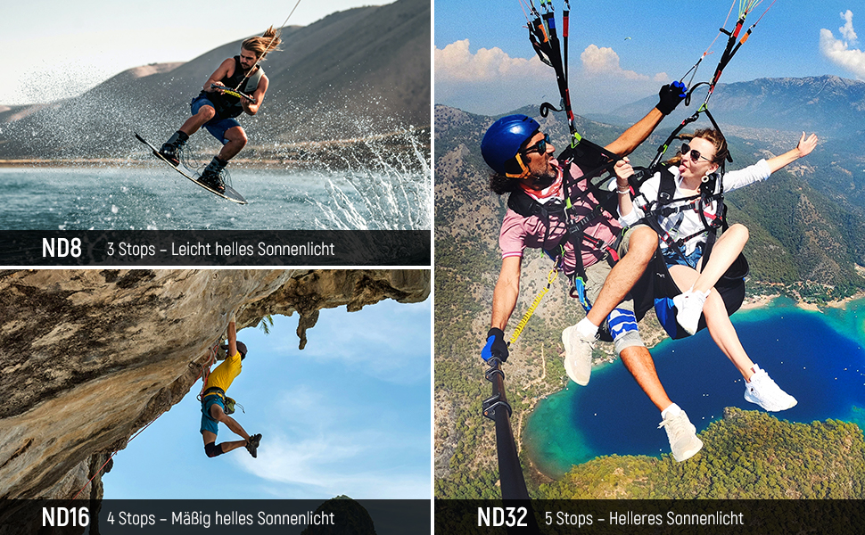 Фільтри NEEWER CPL ND для GoPro Hero 13, 12, 11, 10, 9 - комплект 6 шт. (CPL, ND8, ND16, ND32, ND64, ND1000)