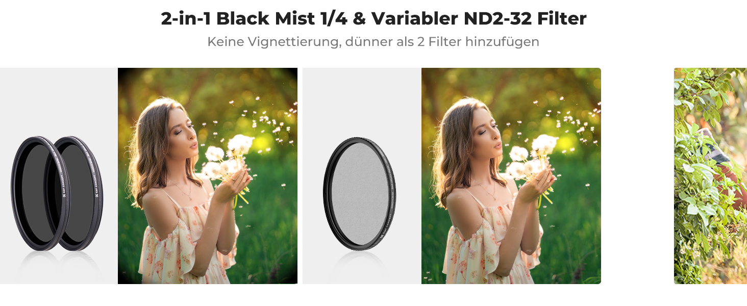 Фільтр K&F Concept 2-в-1 Black Mist 1/4 + ND2-ND32 49мм з нанопокриттям