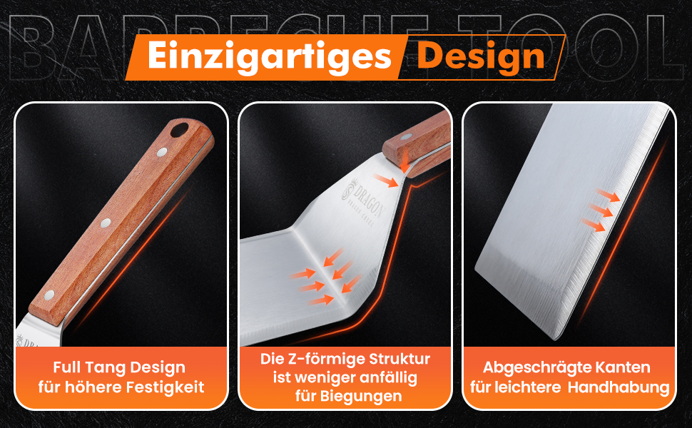 Набір гриль-інструментів Dragon Creek: 6 штук, нержавіюча сталь, аксесуари для гриля, професійний набір для барбекю, лопатка для гриля, з сумкою, ідеально для гриля, тепаньякі, подарунок для чоловіків