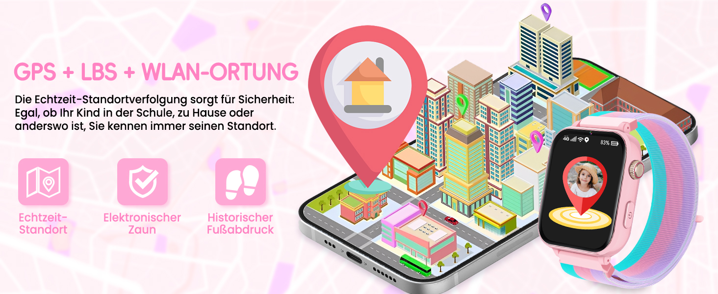 Смарт-годинник Kinder: GPS, Wi-Fi, SOS, дзвінки, ігри, для дітей 4-12 років, чорний