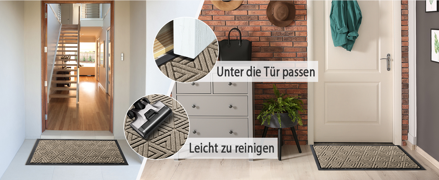 Килимок для дому Yimobra, 75 x 43 см, чорний: зносостійкий, водонепроникний, легко миється | Для дому та вулиці