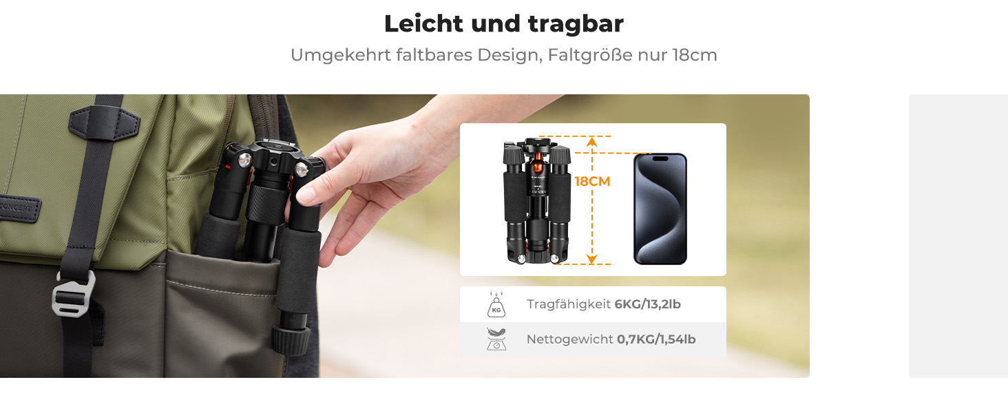 Міні штатив K&F Concept S225A1+BH-25: компактний штатив для камери з кульковою головкою 360°, 52 см, з тримачем для телефону, для Canon/Sony/Nikon/Fujifilm, до 6 кг