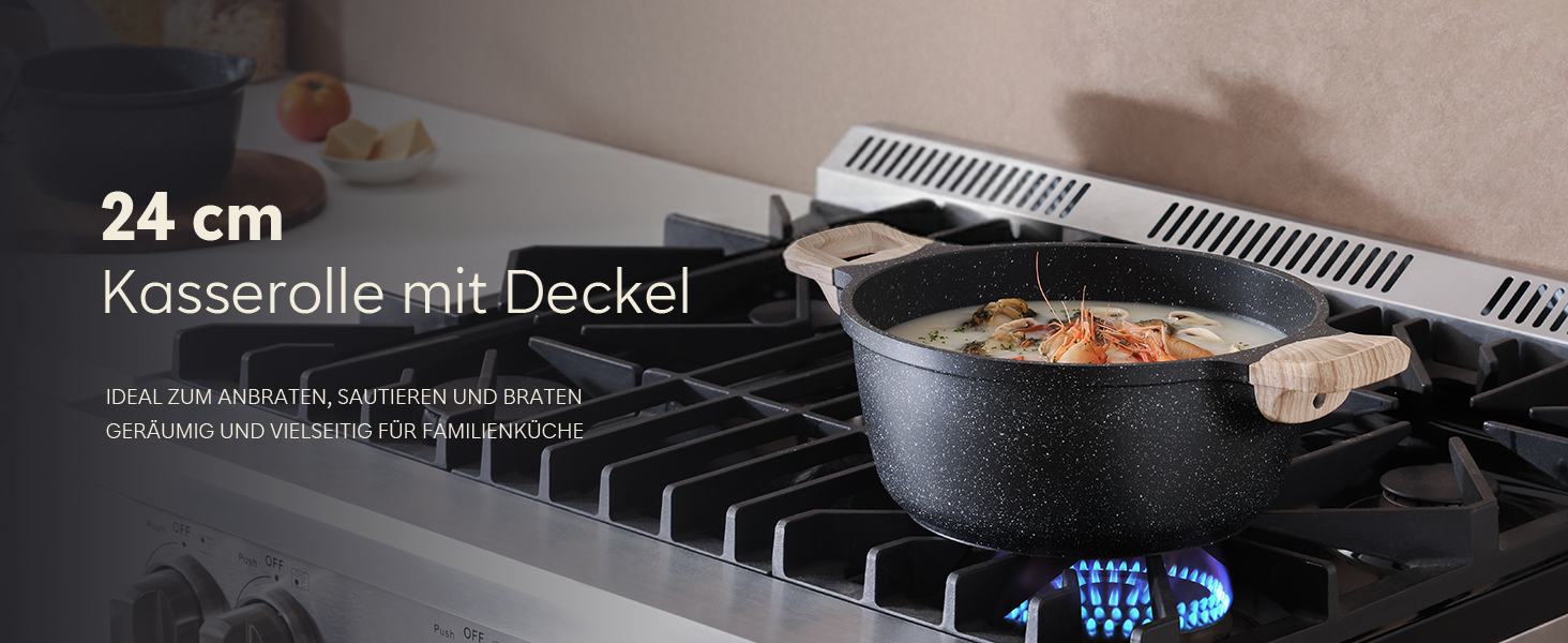 Набір посуду Kordisen з антипригарним покриттям, 5 предметів: каструлі та сковорідки. Безпечний, сумісний з індукцією, PFOA та PFAS free