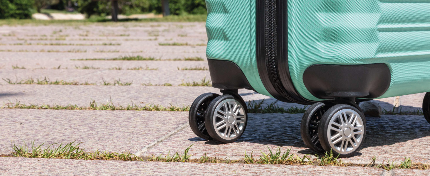 Набір валіз NUMADA 4 шт. (75см, 63см, 53см, культиватор), ABS, міцний, мінтовий