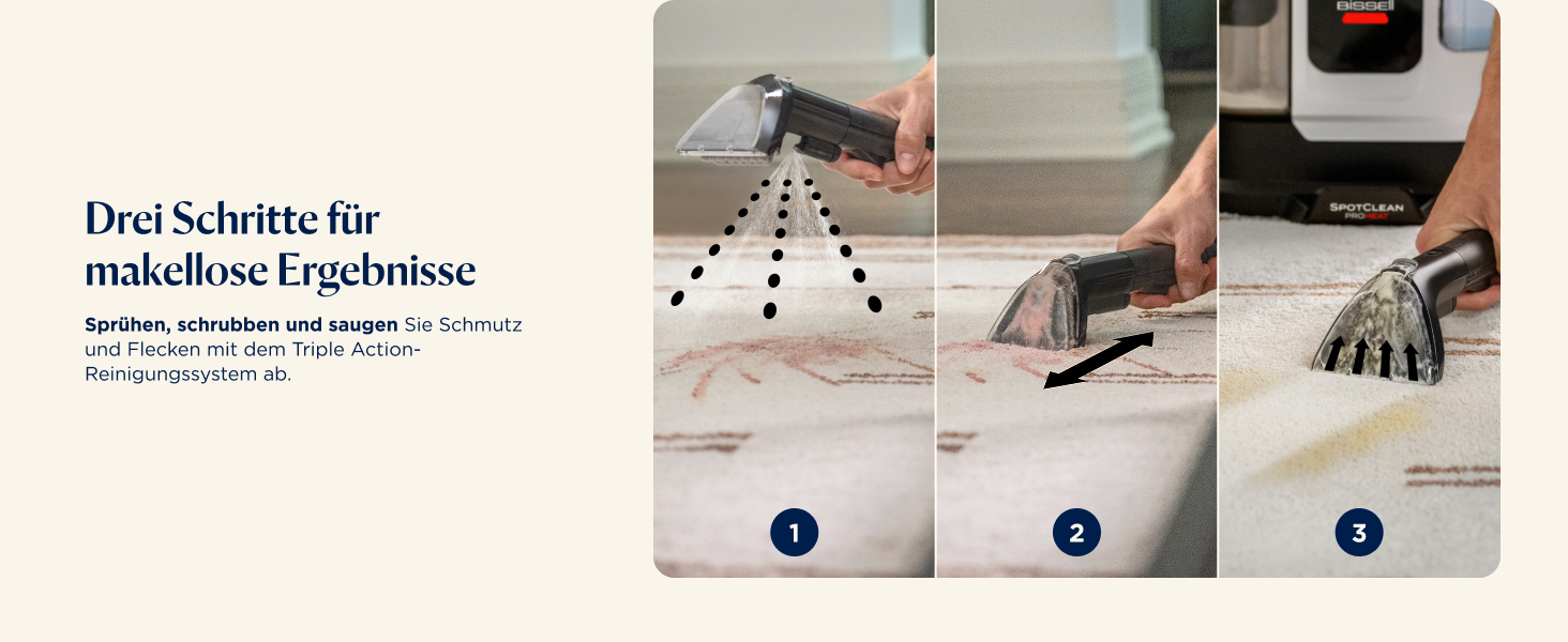 BISSELL SpotClean ProHeat Advanced: Професійний мийник килимів та м'яких меблів, 1125W, з кабелем, 3924N