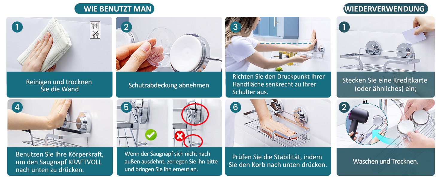 Поличка для душу TAILI без свердління, регульована, набір 2 шт. з гачками, нержавіюча сталь, чорний/срібний, органайзер для душу, кухні, ванної кімнати