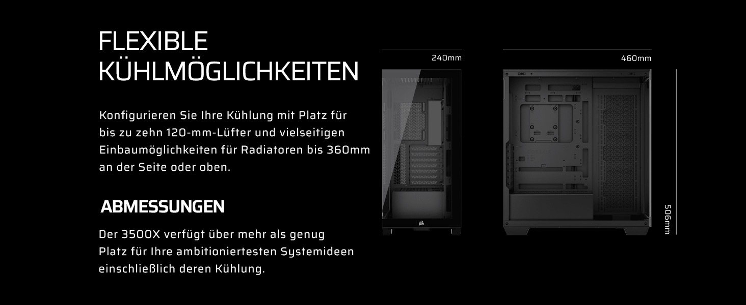 Корпус ПК CORSAIR 3500X ARGB Mid-Tower ATX з загартованим склом, білий - з 3 вентиляторами CORSAIR RS120 ARGB