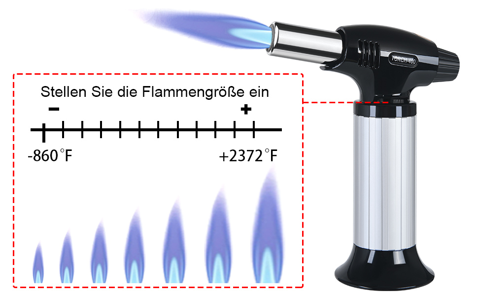 Газовий пальник Flintronic для приготування Creme Brulee, BBQ, кемпінгу, кодування. 3-х дюзовий, з безпечним замком, 2 щітки (Butan не входить)