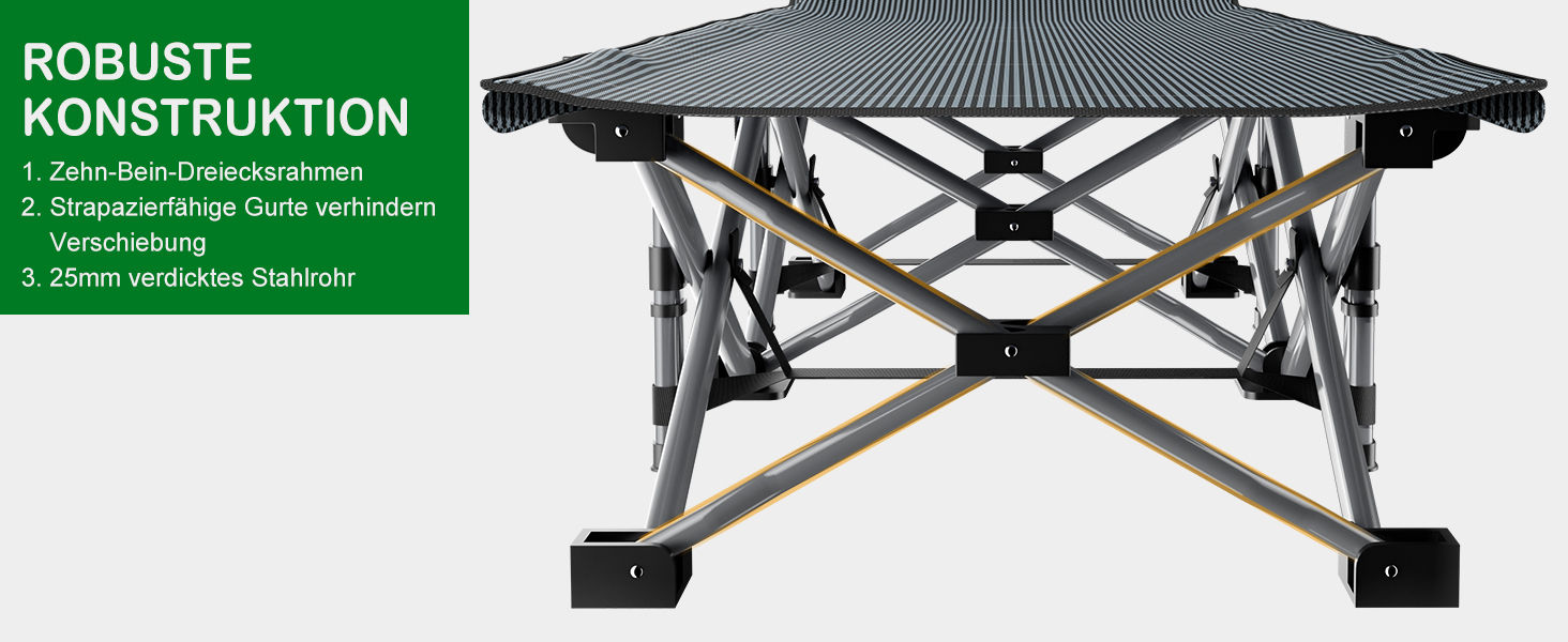 Розкладне ліжко ZIKEBTUY для кемпінгу та відпочинку: міцне, з матрацом, 200 кг, 190x71x36 см