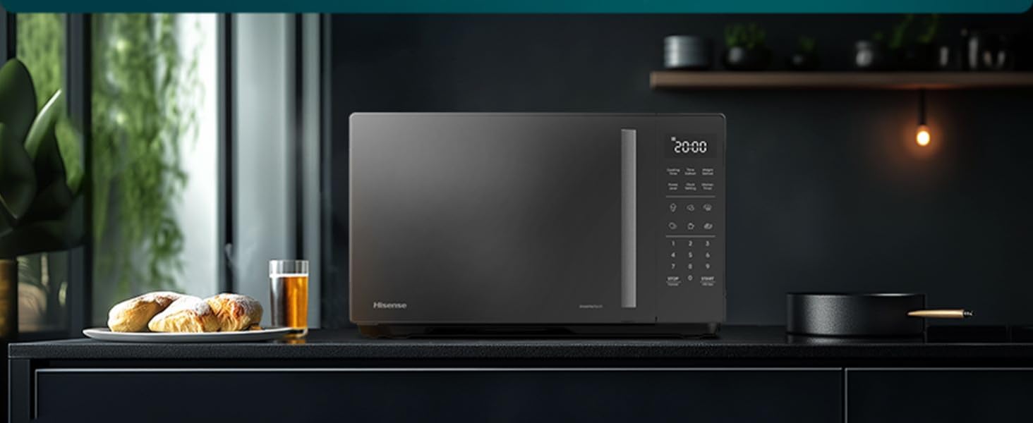 Мікрохвильова піч Hisense H20MOBS4HI 23 л з InverterTech, керамічним покриттям та цифровим керуванням