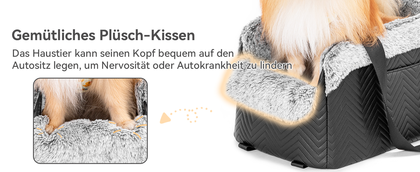 Автокрісло для собак PETSFIT, чорне, для маленьких собак до 5 кг, з захисними гаками