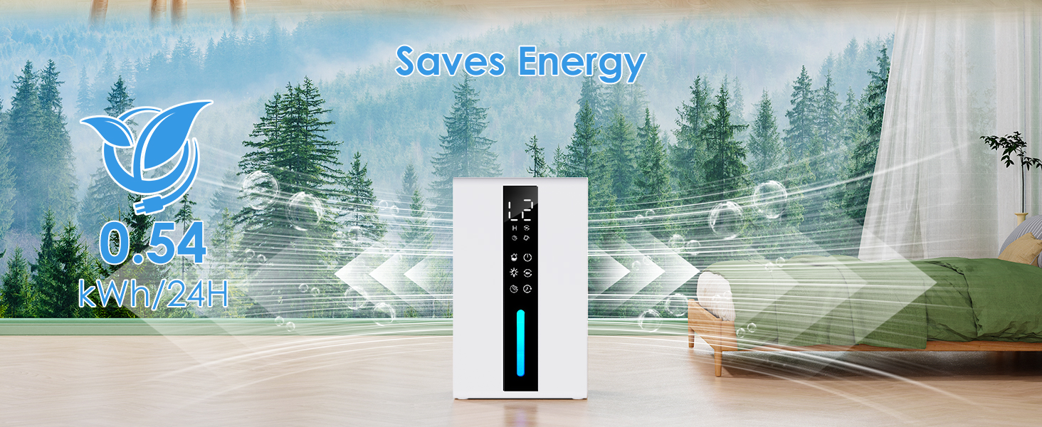 Електричний осушувач повітря 1,8L, 2 режими, таймер, LED, для ванної, спальні, гуртожитку 1800 мл