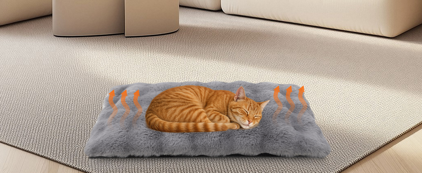 Самогріюча ковдра для тварин Wdmiya 90x60 см, для котів та собак, фланелева, без електроенергії, миюча, сіра L