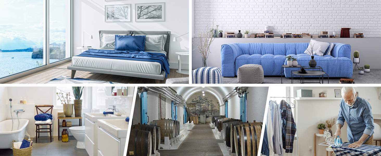 Зволожувач повітря Pasapair 12L - автоматичний осушувач для дому до 120 м³ з таймером, 3 режими, цифровий дисплей, шланг, захист від вологи та плісняви