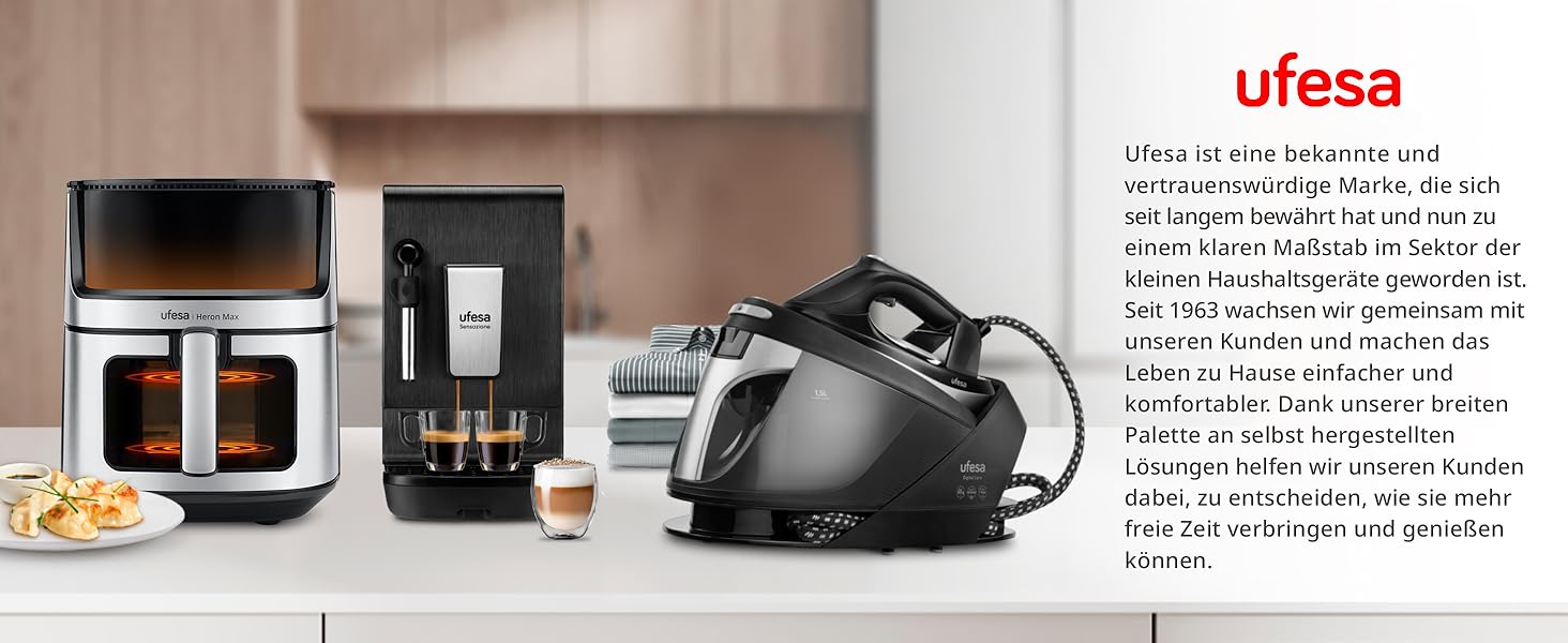 Фритюрниця Ufesa Phantom AF5000 з гарячим повітрям, 5л, Wi-Fi, App, LED-дисплей, 1500W, ексклюзивно від Amazon