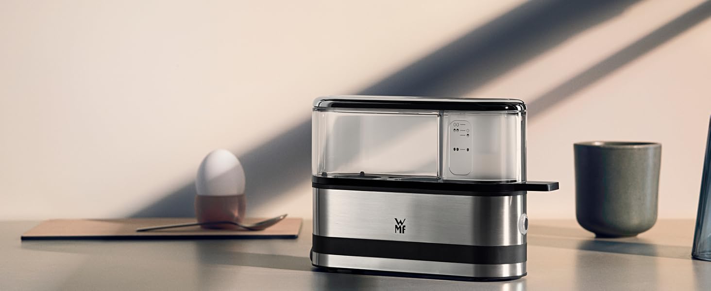Електричний кошик для варіння яєць WMF Küchenminis на 2 яйця, з викруткою, BPA-free Tritan, 250W, Cromargan matt