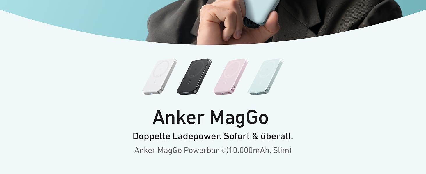 Powerbank Anker MagGo 10000mAh, Qi2, MagSafe, зелений: компактний зарядний пристрій для iPhone 16/15/14/13