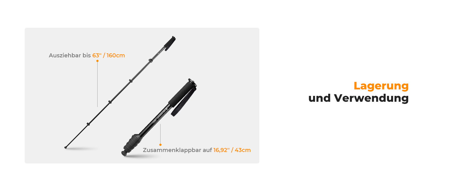 Монопод K&F Concept MS16 - 160см, алюміній, 5 секцій, для DSLR/DSLM/компактних камер