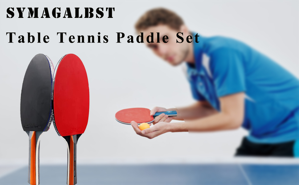 Набір для настільного тенісу Symagalbst 6-в-1: 2 ракетки, 3 м'ячі, чохол. Ідеально для початківців та професіоналів