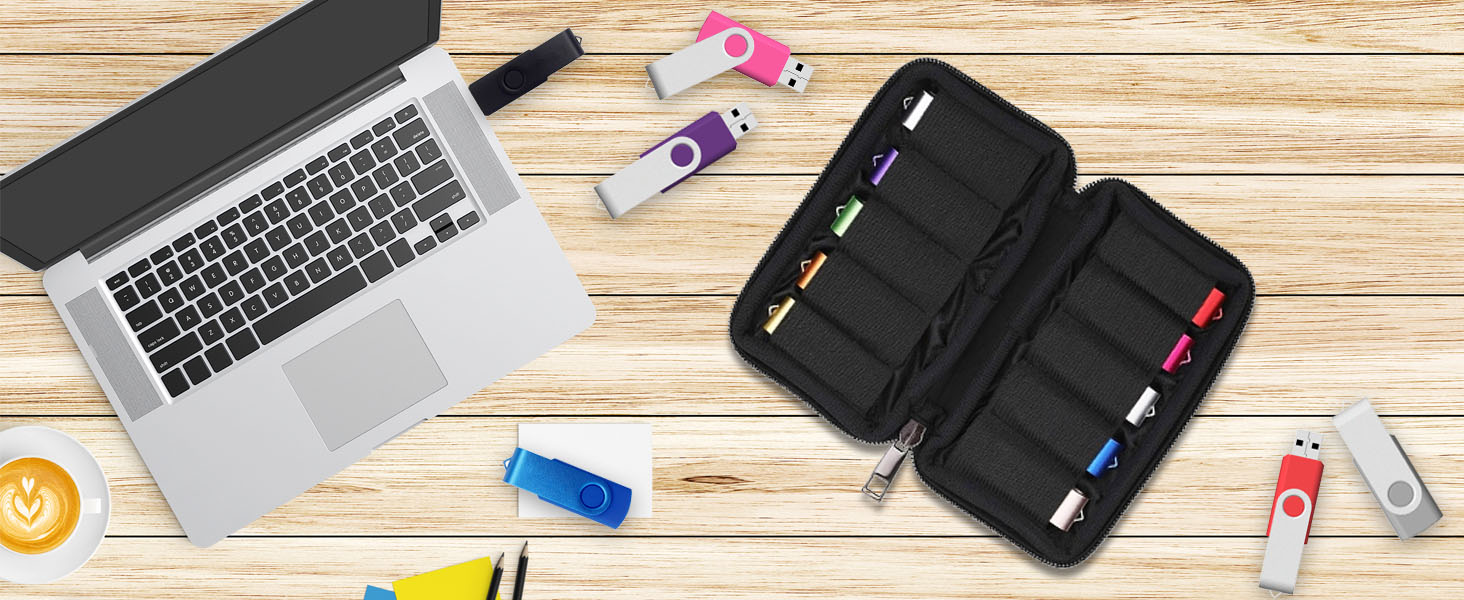 Органайзер для USB-накопичувачів TATMOHIK: синій кейс на 10 USB-флешок, USB-накопичувачів, флеш-карт