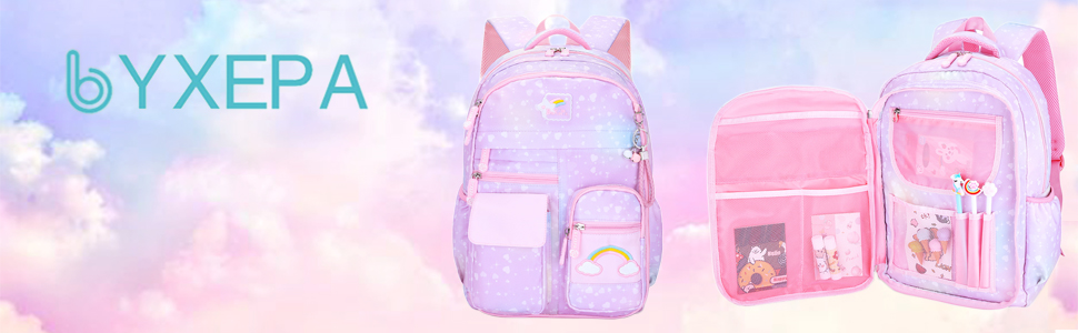 Рюкзак для дівчинки Schulrucksack фіолетовий, 43x35x17 см, велика місткість, з нагрудним ременем, для школи, 5-10 років