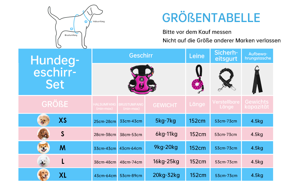 Нашийник для собак середніх порід NESTROAD, розмір M, анти-тяга, обхват шиї 33-43 см, обхват грудей 43-64 см, безпечний, з підкладкою, колір: рожевий