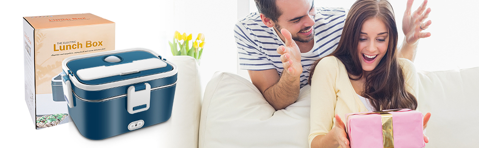 Електрична ланчбокс 120W 3-в-1 12V/24V/220V – обідова коробка з підігрівом для авто, офісу, 1,8L з нержавіючою сталлю та сумкою
