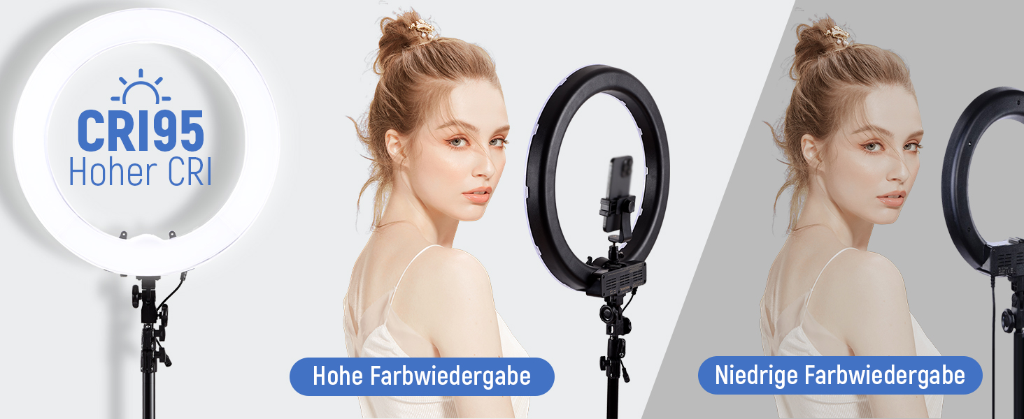 NEEWER Кольцеве світло 50 см (20 дюймів) LED з триподом та тримачем для телефону, 44 Вт, 3200K-5600K, з акумулятором, USB, для макіяжу, тату, вій, YouTube, TikTok, відеозйомки (RL-18)