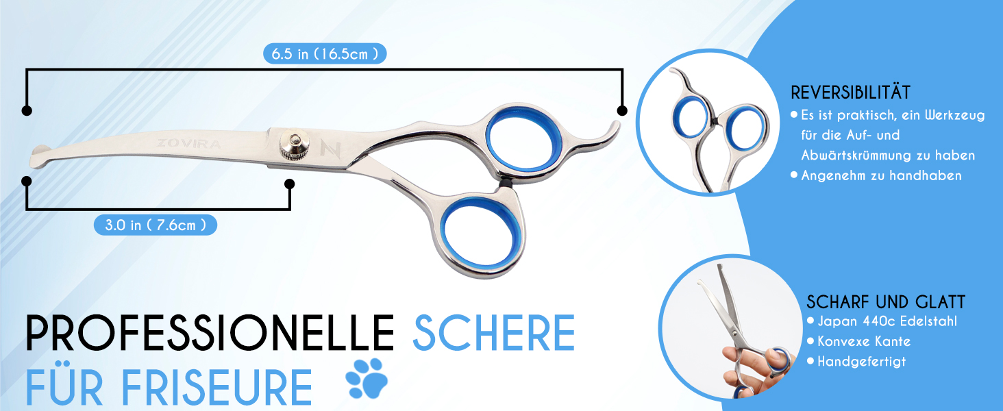 Набір для грумінгу собак та котів: професійні ножиці для стрижки та підстригання шерсті з шкіряною сумкою, нержавіюча сталь