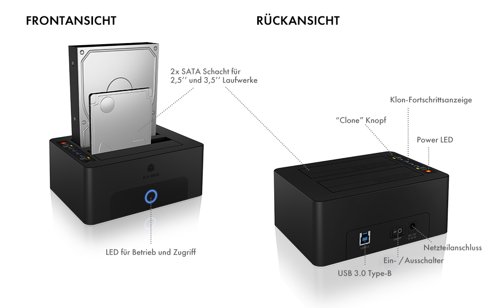 Док-станція ICY BOX для 2 HDD SATA 2.5