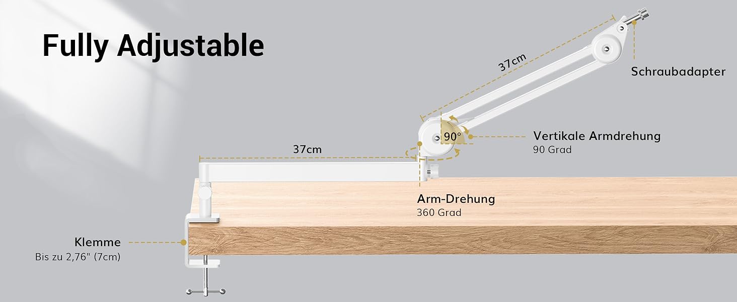Кріплення для мікрофона TONOR T20LP: низькопрофільний кронштейн для геймінгу та подкастингу, регульований, сумісний з багатьма моделями