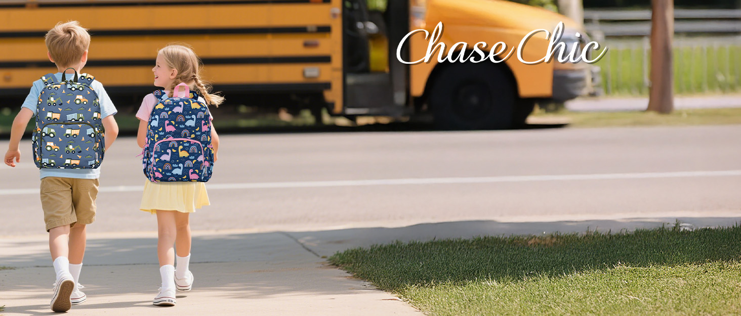 Дитячий рюкзак Chase Chic для дівчаток та хлопчиків, 9.5л, 4-6 років - для школи, подорожей, прогулянок (Метелик/Авто)