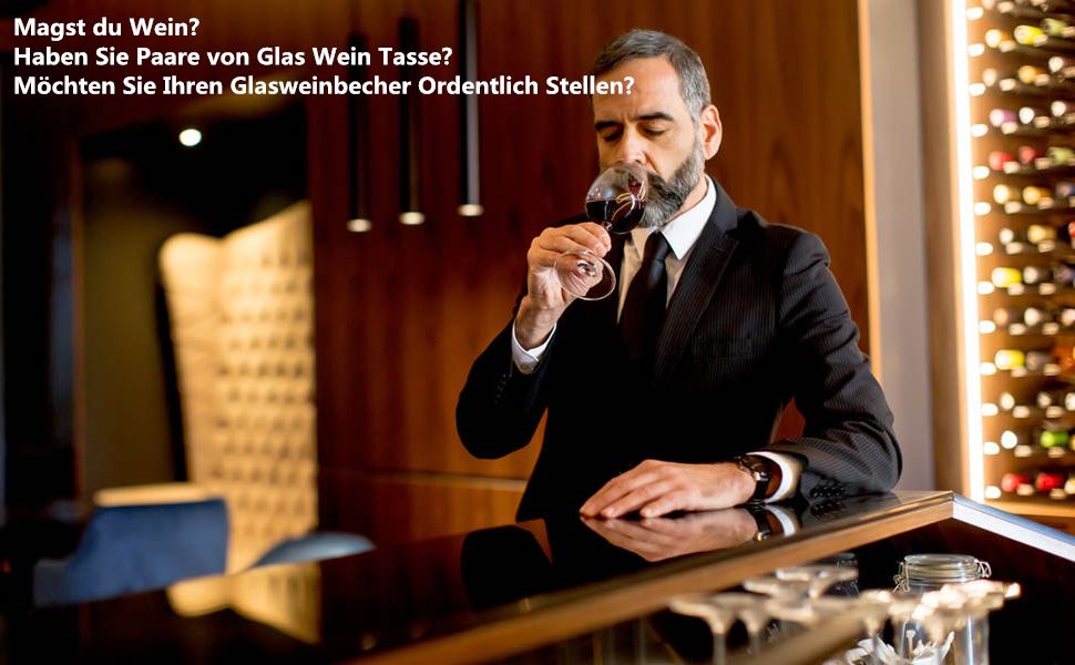 Сумка-органайзер для вина Wifehelper, подвійна, металева, хромована, для полиці/стіни, підставка для келихів