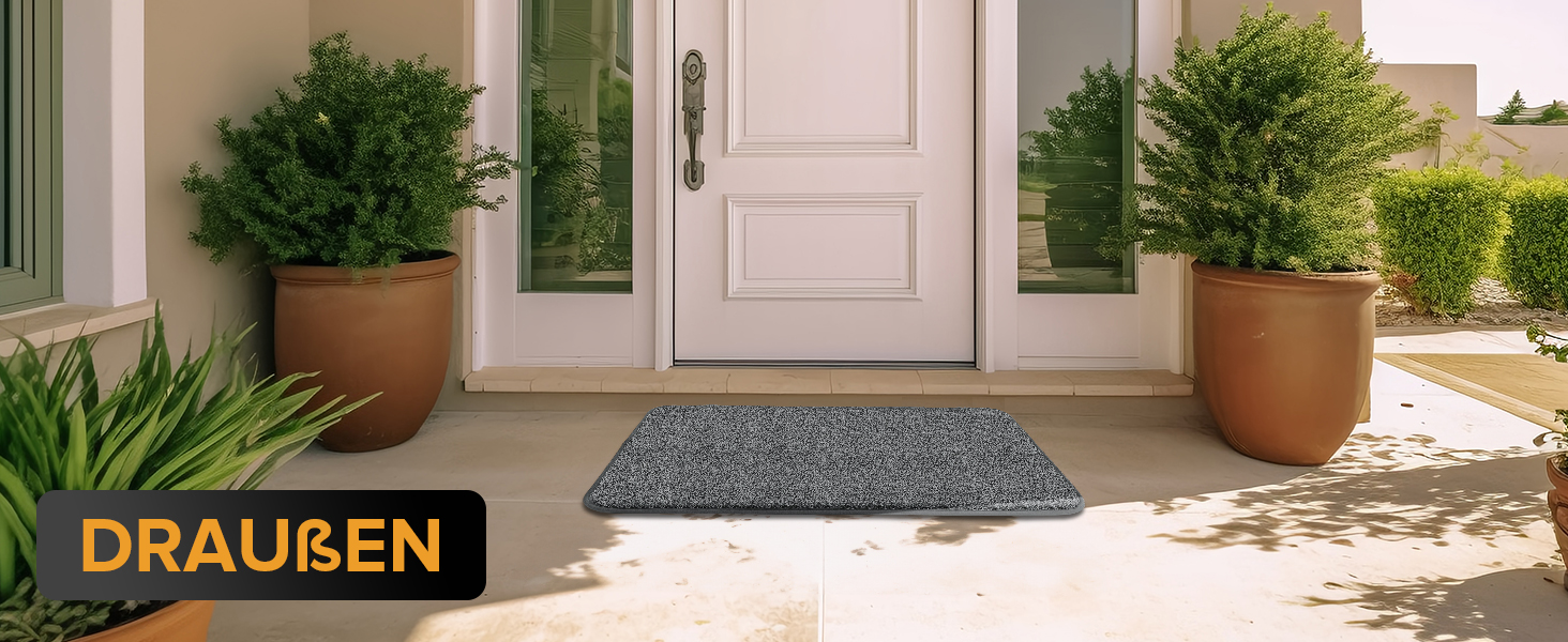 Килимок для входу Mibao SoftStep Luxus 60x90 см - чорний, антиковзкий, вологопоглинаючий, для дому та коридору, машинне прання