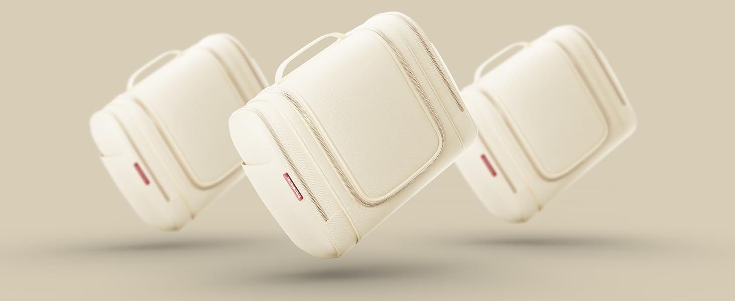 Чоловіча/жіноча/дитяча дорожня косметичка-органайзер Traveaner, 7 відділень, 3-в-1, XXL, водовідштовхувальна, кремово-бежева