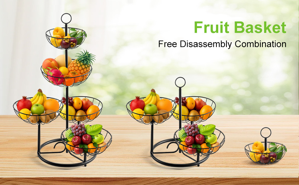 Багатоярусна підставка для фруктів та овочів - металева етажерка для кухні