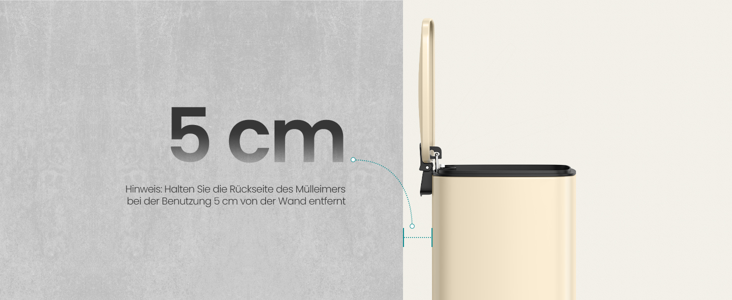 Відро для сміття SONGMICS з педаллю, сталеве, з внутрішнім відром, Soft-Close, 30 л, пісочно-бежевий