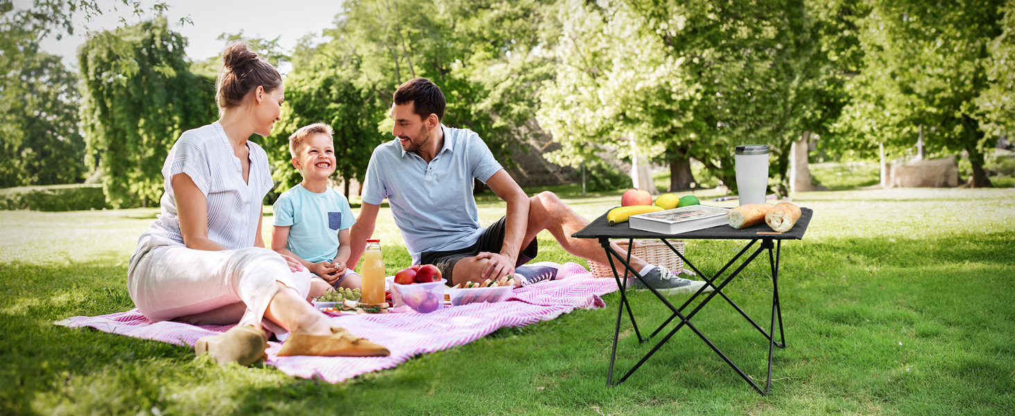 Стіл для кемпінгу VILLEY складний, з алюмінію та Оксфордської тканини, 25 кг, з сумкою, для відпочинку на природі, кухні та риболовлі, чорний