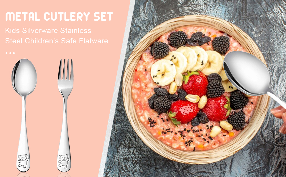 Набір дитячого столового приладдя Edeltahl (6 шт.): ложки, виделки, ложки для дітей від 3 років, з гравіюванням