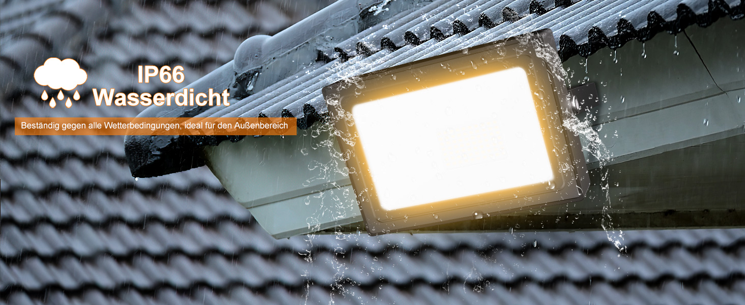 MEIKEE LED прожектор 60 Вт для вулиці, теплий білий 2700K, 5200 лм, IP66 водонепроникний, надяскравий світлодіодний ліхтар для саду, двору, гаража, під'їзду, комплект 2 шт.