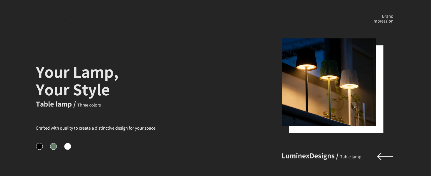 Світлодіодна настільна лампа бездротова LED для вулиці та дому, димована, з акумулятором 5200mAh, водонепроникна IP54, чорна