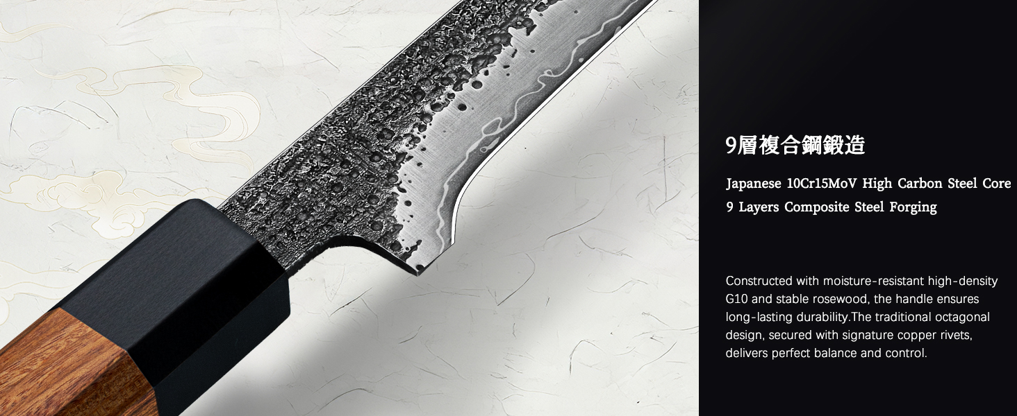 Професійний японський кухонний ніж HOSHANHO Gyuto 20 см для м'яса та овочів, ніж-шеф
