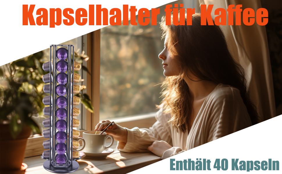 Поворотний тримач для капсул Nespresso OriginalLine на 40 капсул, чорний