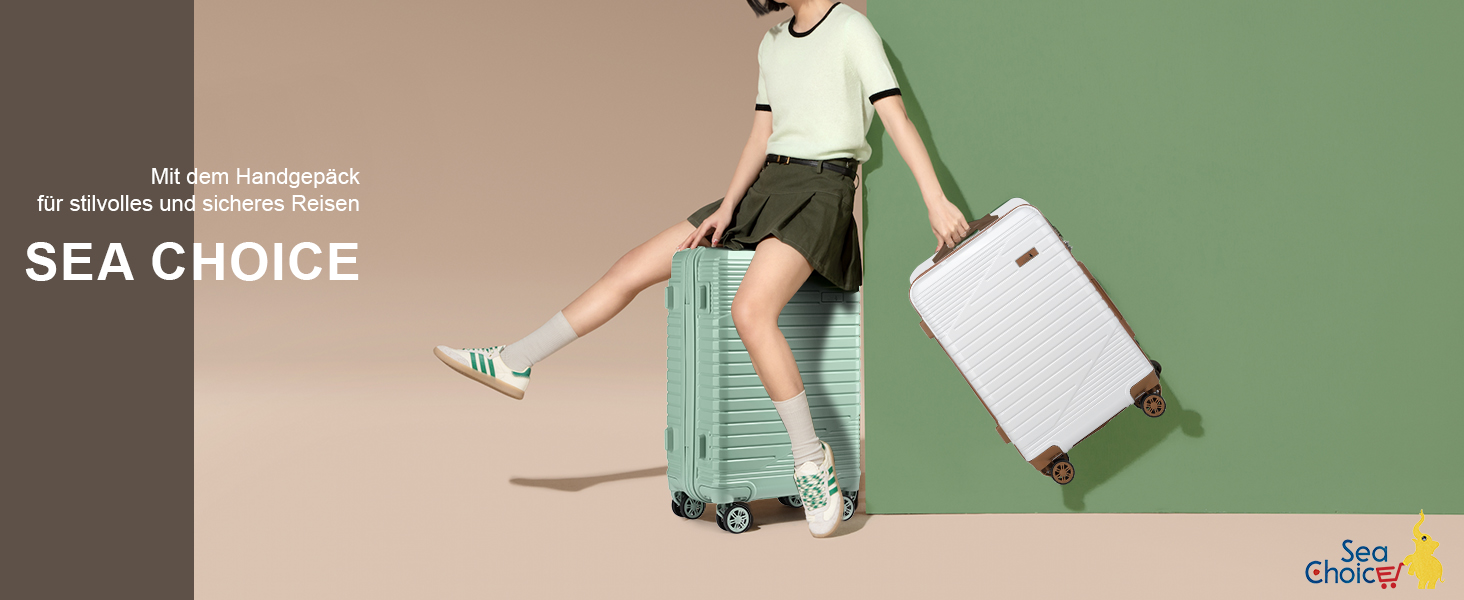 Набір валіз Sea Choice 4 шт. з жорстким корпусом: S/M/L/XL (Тролі, Чемодан, Beauty Case) з розширенням, TSA-замок, YKK блискавка, чорний