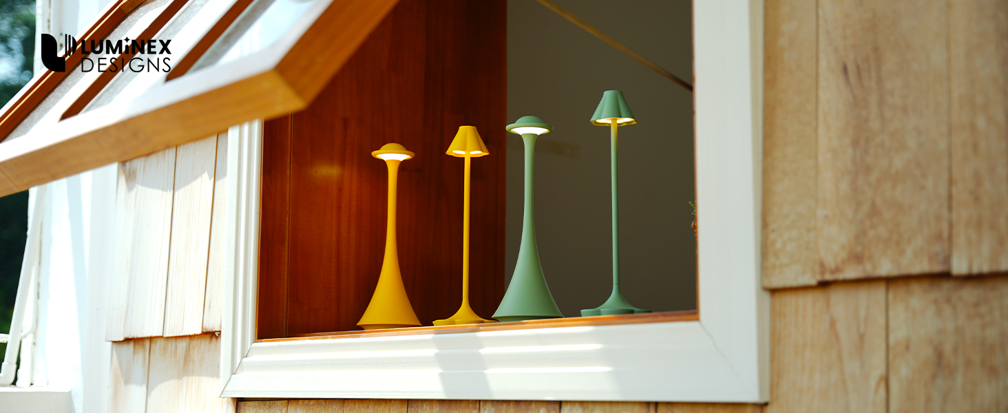 Нічник бездротовий акумуляторний Wiederaufladbare для вітальні, спальні, їдальні - Gold (латунь) з лампочкою, димуванням, сенсорним керуванням, 3-в-1