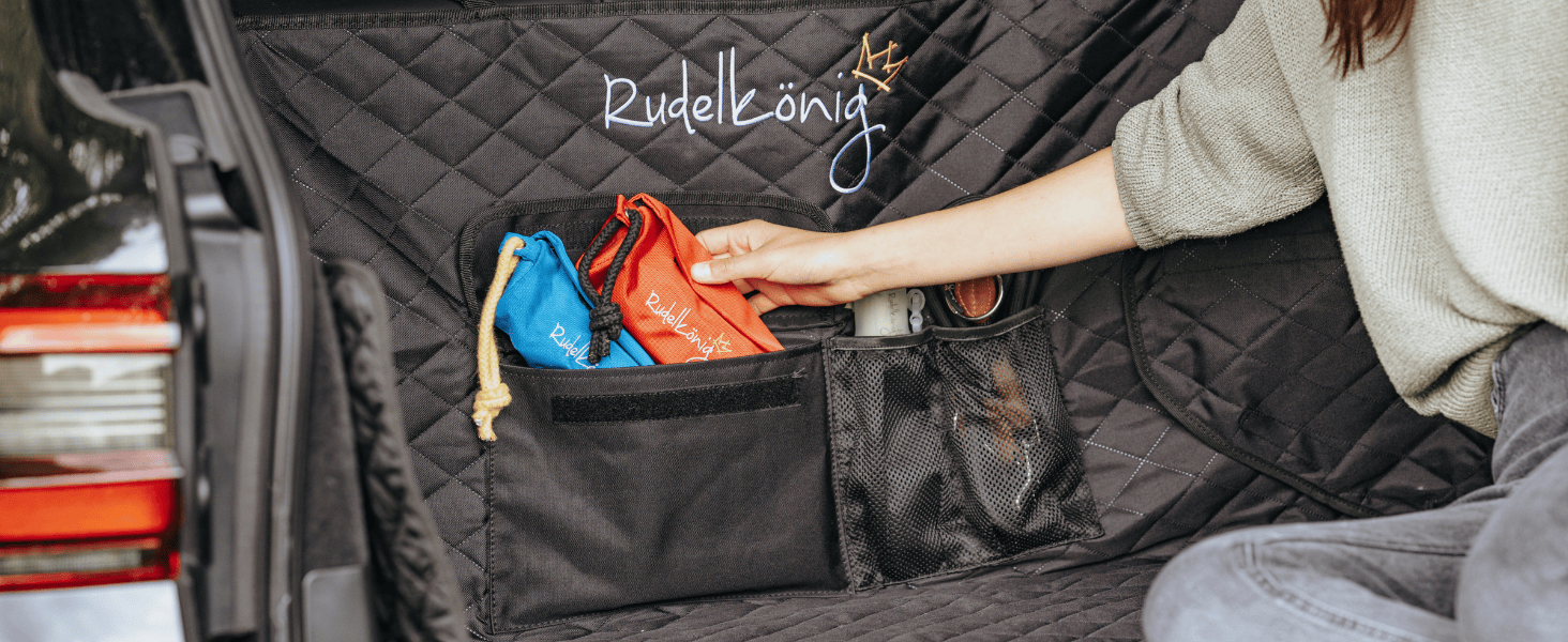 Захист для багажника автомобіля від бруду та подряпин для собак Rudelkönig - Водовідштовхувальна, з кишенею, універсальна захисна килимок для багажника, чорний, стеганий