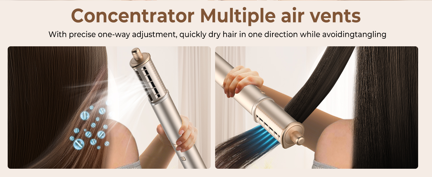 UKLISS Hairstyler 8 в 1: Професійний стайлер для волосся з авто-завивкою, іонізацією та функцією фена, підходить для всіх типів волосся, золотий